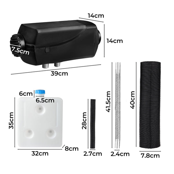 Manan 12V 5Kw Diesel Air Heater With Tank Efficient Heating For Vehicles Or Outdoor Use Heaters