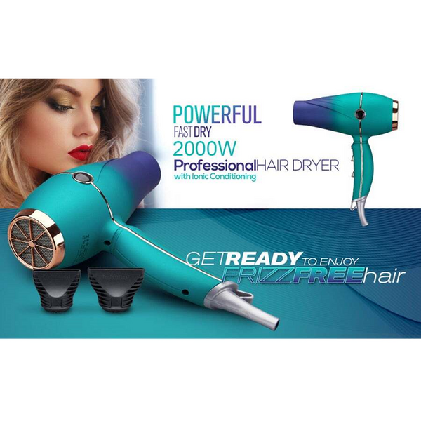 2000W Hair Dryer Salon Negative Ionic Blow Diffuser Nozzle Speed 3 Heat Settings Hair Dryers