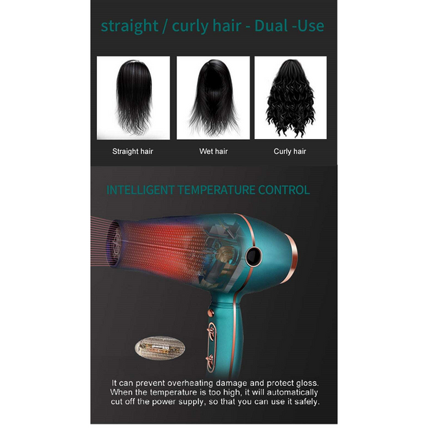 2000W Hair Dryer Salon Negative Ionic Blow Diffuser Nozzle Speed 3 Heat Settings Hair Dryers