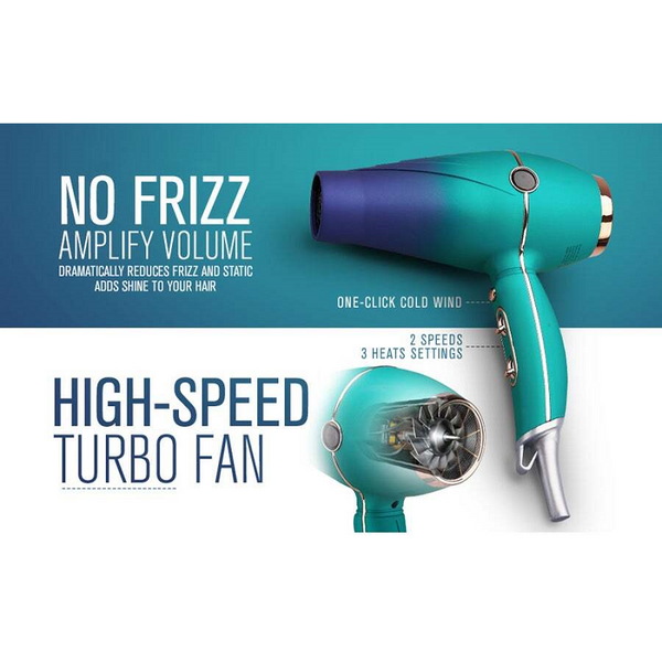 2000W Hair Dryer Salon Negative Ionic Blow Diffuser Nozzle Speed 3 Heat Settings Hair Dryers