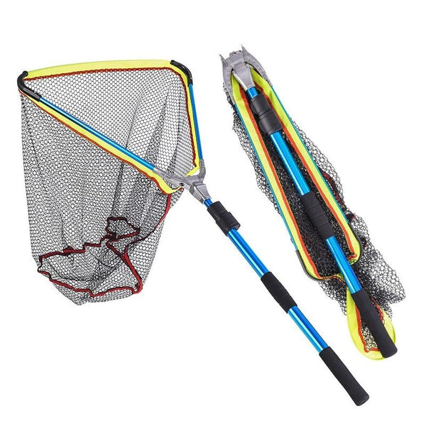 Large Triangular Aluminium Alloy Quick Folding Telescopic Fishing Net Nets