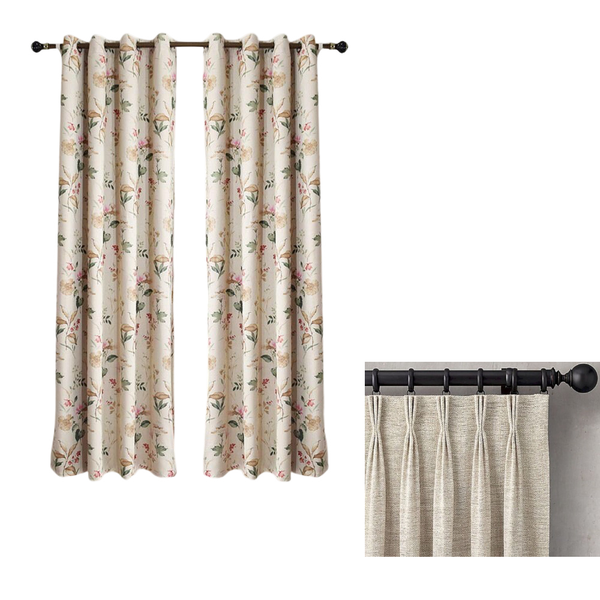 200Cm Beige Flower Design Curtain Modern Luxury Retro Style For Decor Curtains & Drapes