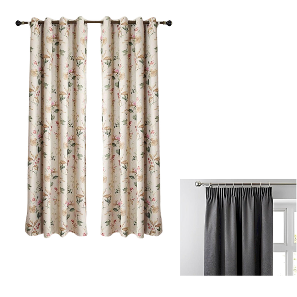 200Cm Beige Flower Design Curtain Modern Luxury Retro Style For Decor Curtains & Drapes