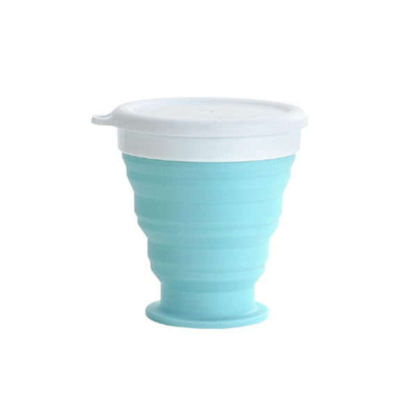 200Ml Silicone Folding Cup Set Water Outdoor Student Practical Coffee Mug Plastic Blue Mugs
