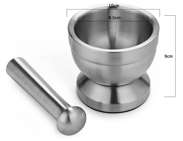 Stainless Steel Mortar Pestle Manual Herb Grinder Kitchen Utensil Mortar & Pestles
