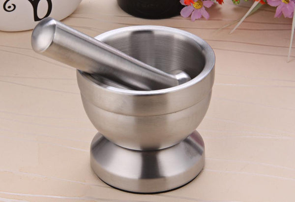 Stainless Steel Mortar Pestle Manual Herb Grinder Kitchen Utensil Mortar & Pestles