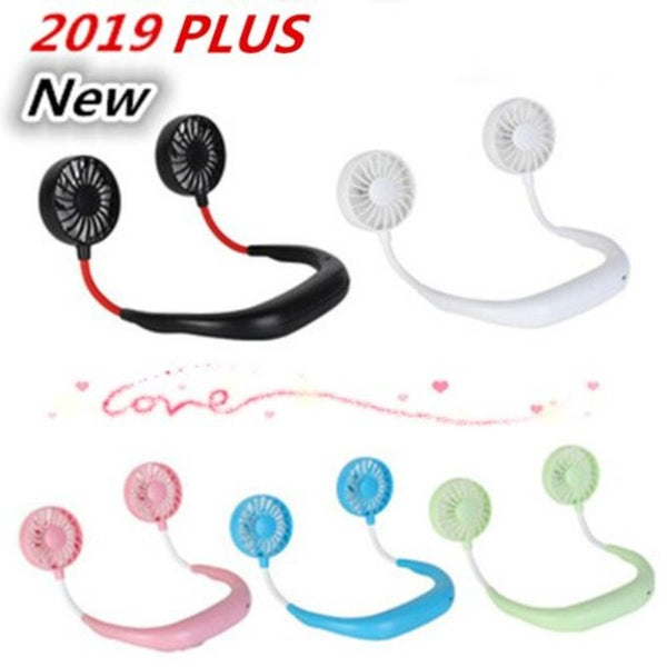 Lazy Hanging Neck Fan Upgrade Version Blue Portable Fans