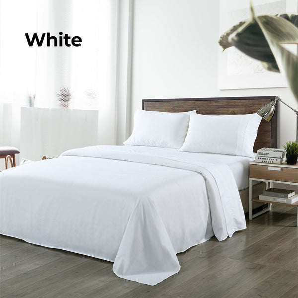 Royal Comfort Blended Bamboo Sheet Set White King Size Sheets