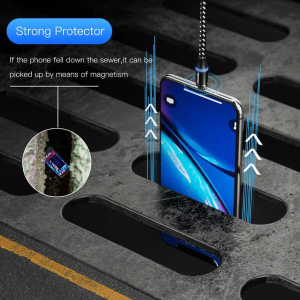 3 In 1 Fast Charging Magnetic Cable Charger For Micro Usb Type Cables & Adapters