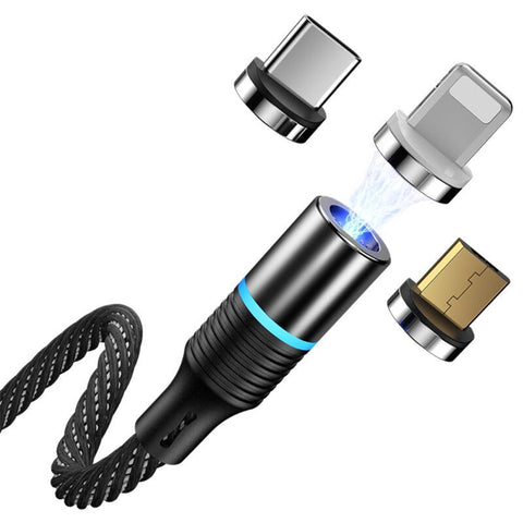 3 In 1 Fast Charging Magnetic Cable Charger For Micro Usb Type Cables & Adapters