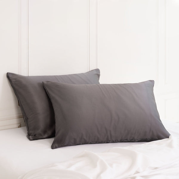 Mulberry Silk Pillow Case Twin Pack Size: 51X76cm Charcoal Pillow Cases