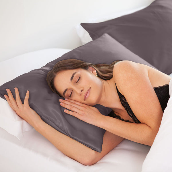 Mulberry Silk Pillow Case Twin Pack Size: 51X76cm Charcoal Pillow Cases