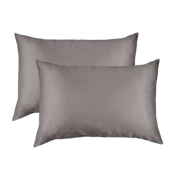 Mulberry Silk Pillow Case Twin Pack Size: 51X76cm Charcoal Pillow Cases