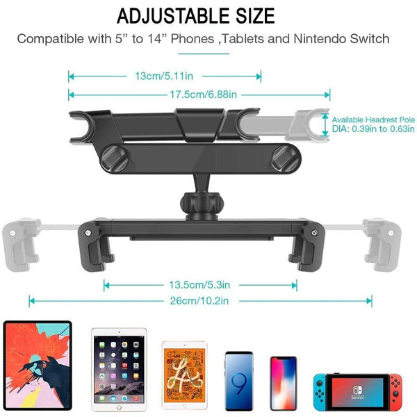 Car Headrest Mobile Phone Device Holder Universal Angle Mounts & Holders
