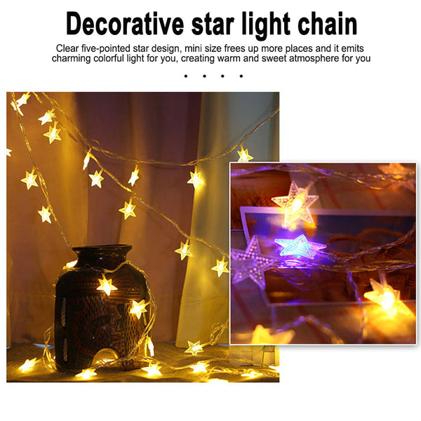 Solar Led Star Outdoor Garden Decorative String Lights