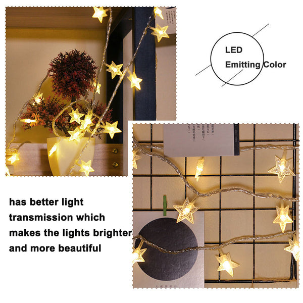 Solar Led Star Outdoor Garden Decorative String Lights