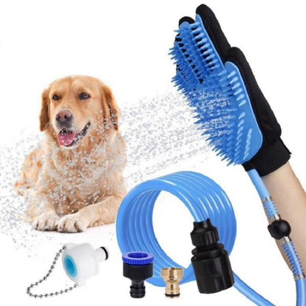 3 In 1 Pet Bathing Tool Sprayer Massage Glove Hair Remover Dog Grooming