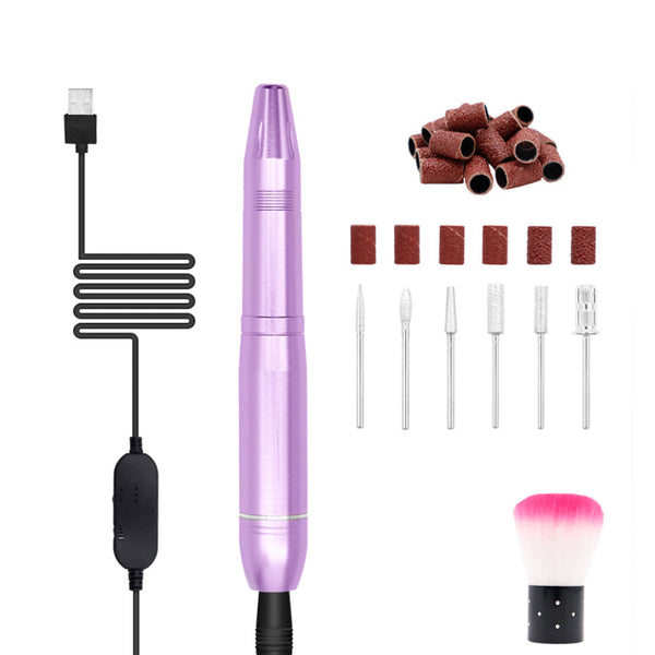 Usb Electric Nail File Acrylic Manicure Drilling Kit Electric Files & Tools