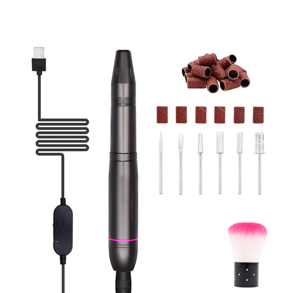 Usb Electric Nail File Acrylic Manicure Drilling Kit Electric Files & Tools