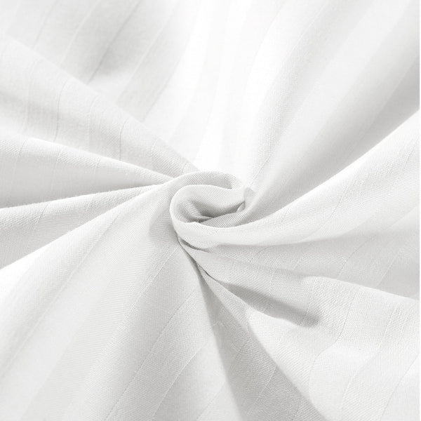 Kensington 1200Tc Cotton Sheet Set In Stripe Queen White Sheets