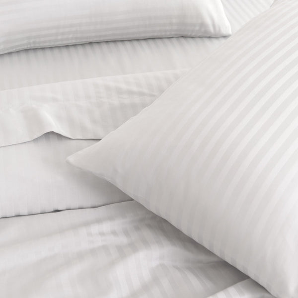 Kensington 1200Tc Cotton Sheet Set In Stripe King White Sheets