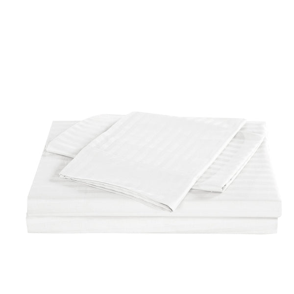 Kensington 1200Tc Cotton Sheet Set In Stripe King White Sheets