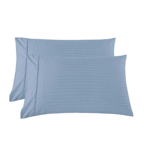 Kensington 1200Tc Cotton Sheet Set In Stripe King Chambray (Blue) Sheets