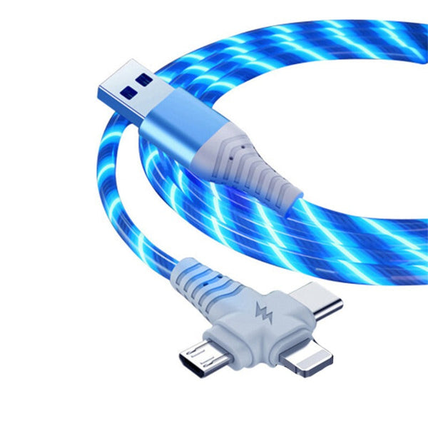 3 In 1 Led Light Flowing Luminous Replacement Charging Cable Cables & Adapters