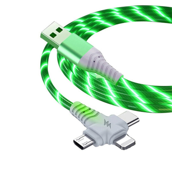 3 In 1 Led Light Flowing Luminous Replacement Charging Cable Cables & Adapters