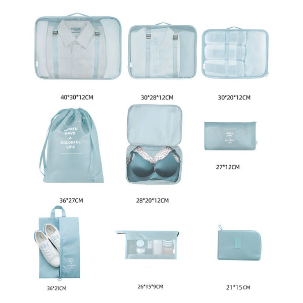9Pcs/Set Premium Travel Organiser Storage Bags