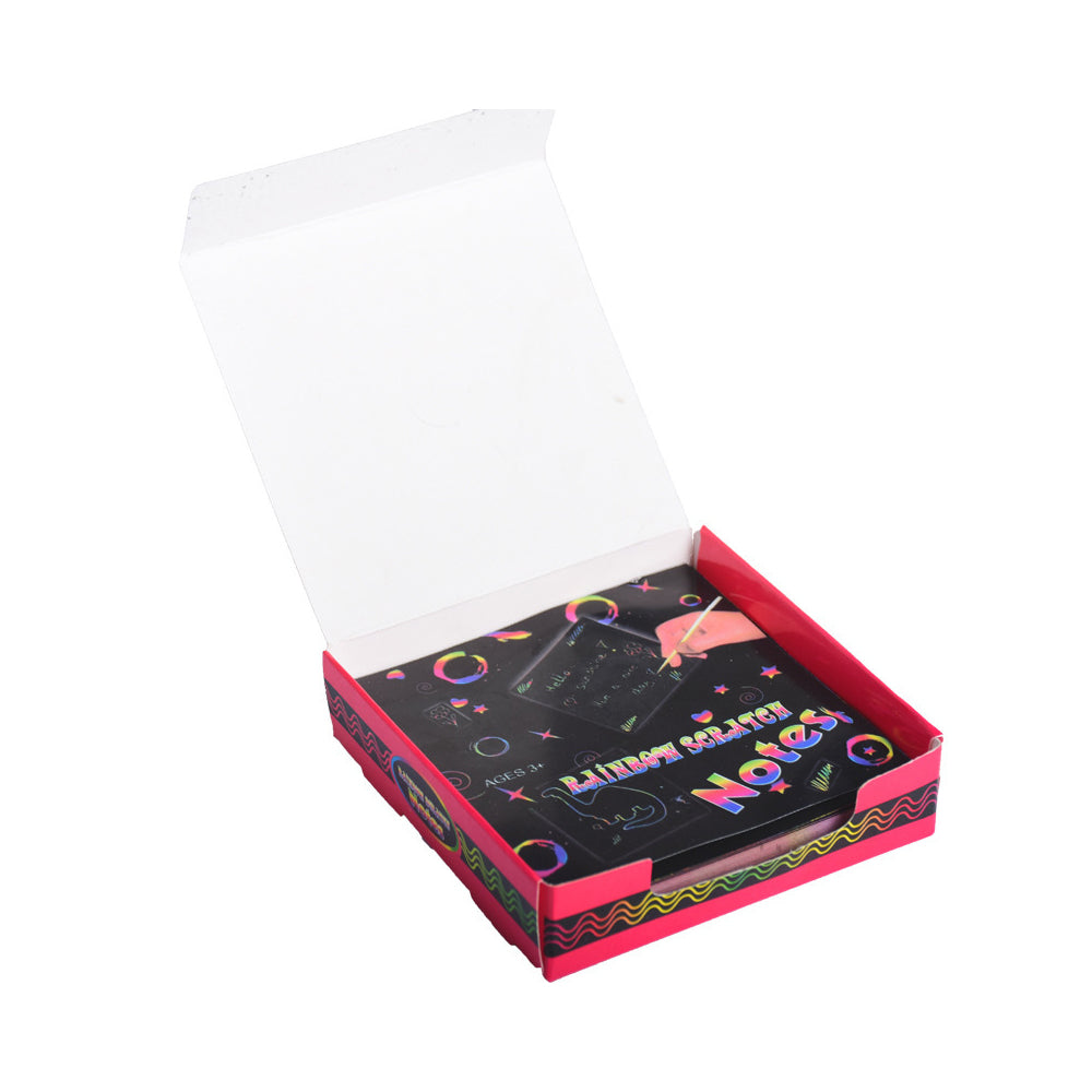 100Pcs Rainbow Scratch Mini Notes Paper Pad Cards Crafting Paper