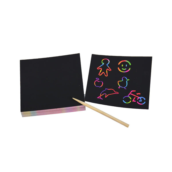 100Pcs Rainbow Scratch Mini Notes Paper Pad Cards Crafting Paper