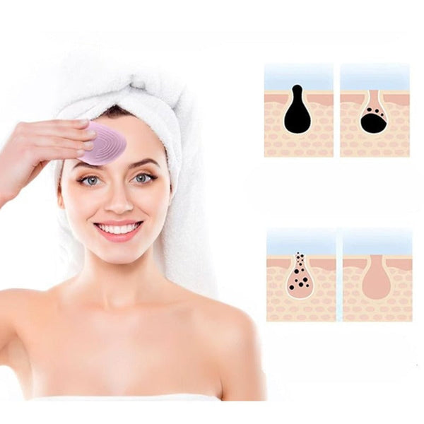 Usb Rechargeable Silicone Waterproof Facial Cleansing Brush Massager Facial Cleansing Devices