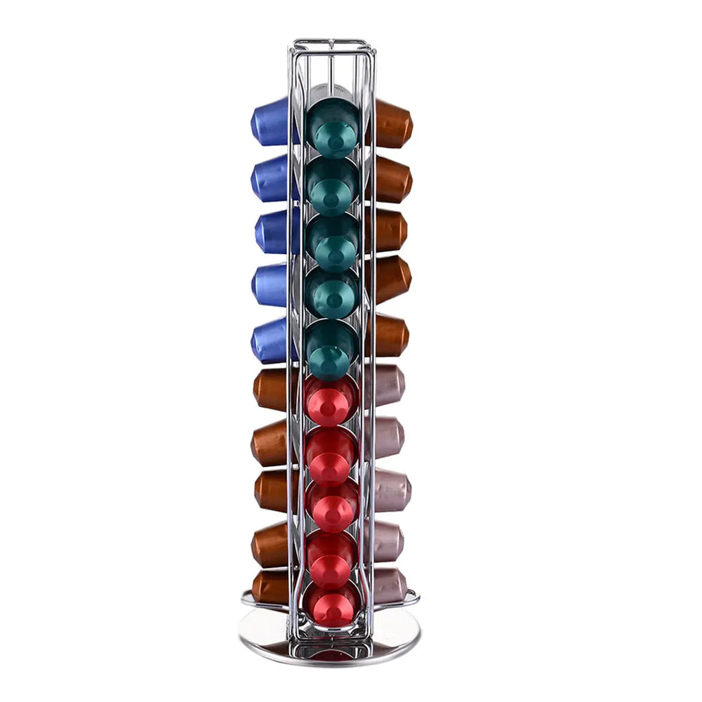 360 Rotating Tower 40 Capsules Coffee Pod Holder Stand Rack Kitchen Bench Shelves