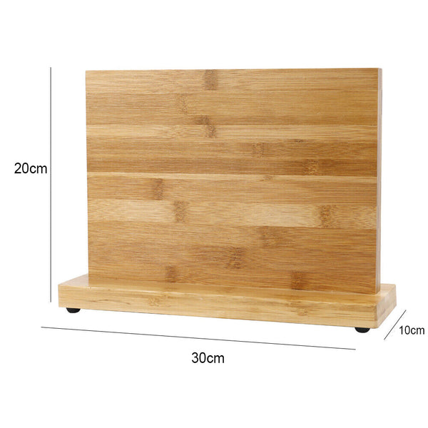 Magnetic Bamboo Kitchen Knife Rack Holder Block Cutlery Storage