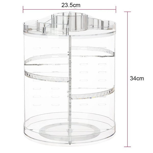 360 Rotating Acrylic Makeup Organizer Clear Cosmetics Holder Makeup Bags & Cases