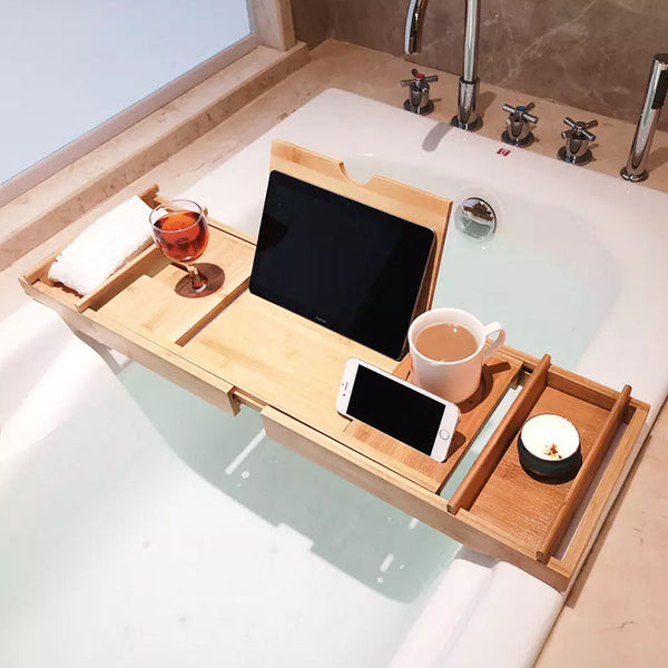 Bath Tub Tray Rack Personal Caddy Bathroom Storage Bath Caddies & Trays