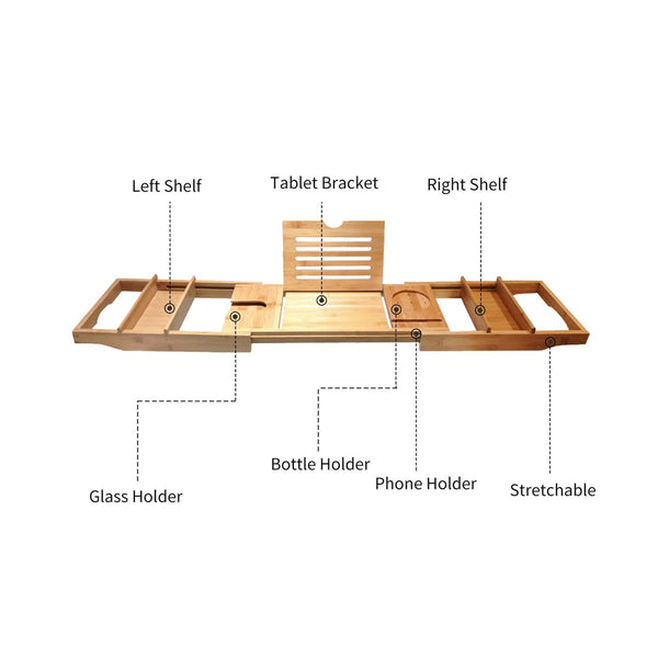 Bath Tub Tray Rack Personal Caddy Bathroom Storage Bath Caddies & Trays