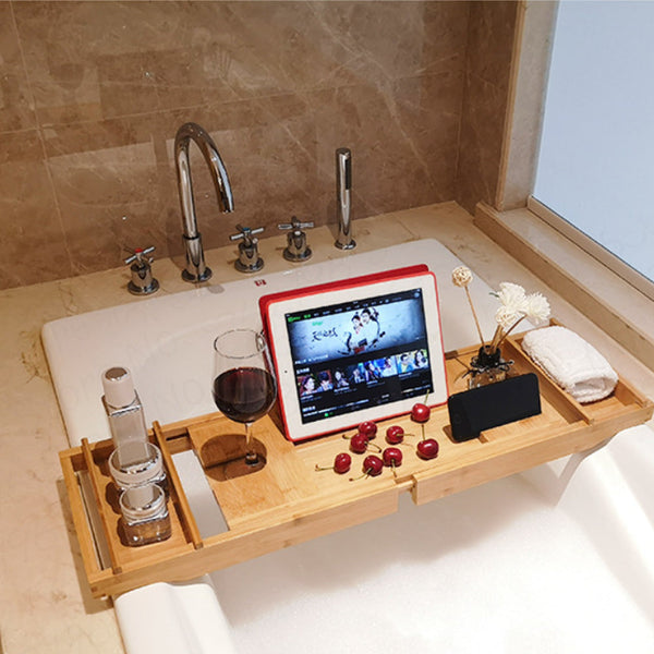 Bath Tub Tray Rack Personal Caddy Bathroom Storage Bath Caddies & Trays