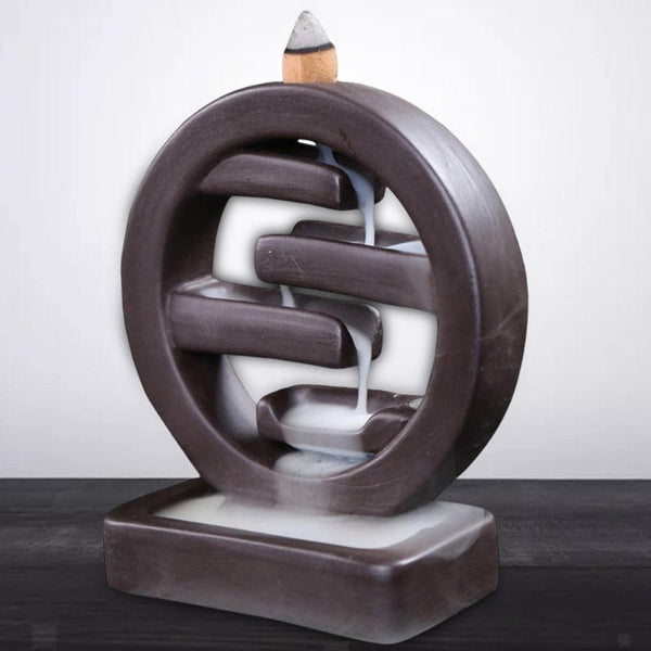 Zen Round Ceramic Backflow Waterfall Aromatherapy