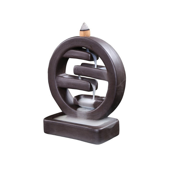 Zen Round Ceramic Backflow Waterfall Aromatherapy