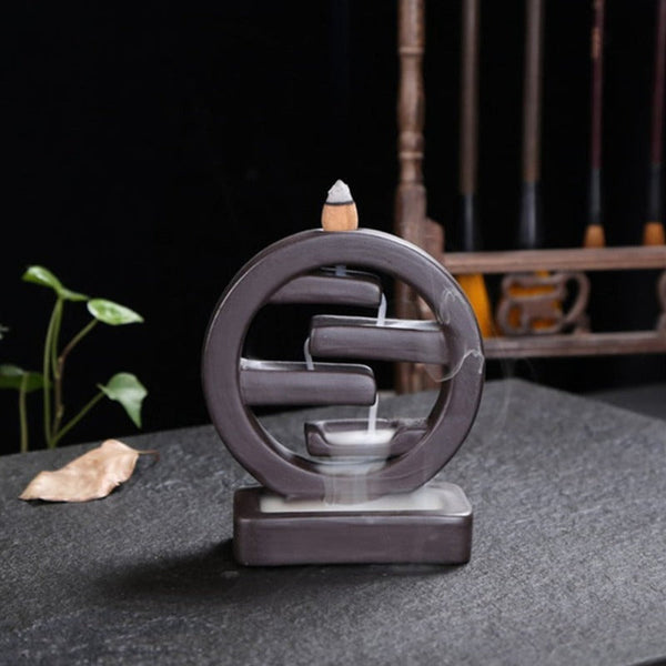 Zen Round Ceramic Backflow Waterfall Aromatherapy