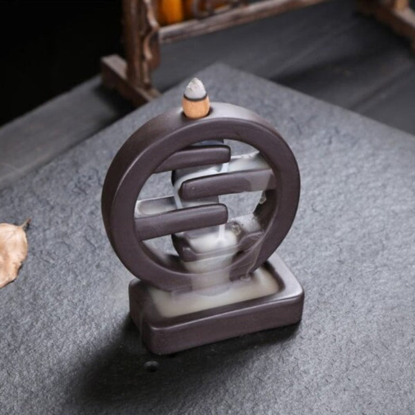 Zen Round Ceramic Backflow Waterfall Aromatherapy