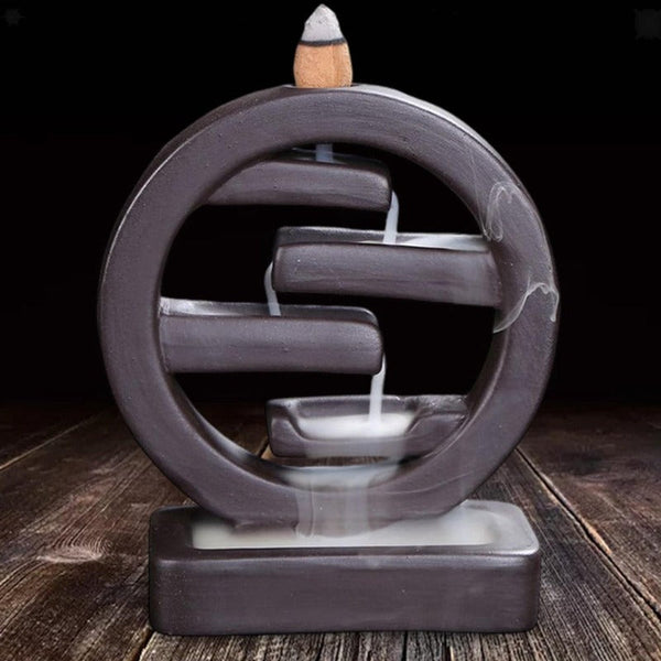 Zen Round Ceramic Backflow Waterfall Aromatherapy