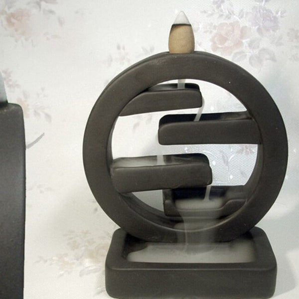 Zen Round Ceramic Backflow Waterfall Aromatherapy