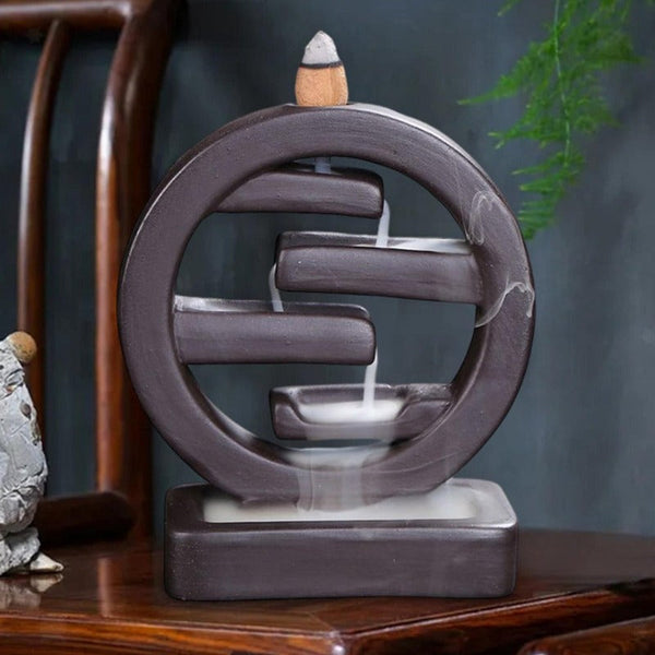 Zen Round Ceramic Backflow Waterfall Aromatherapy