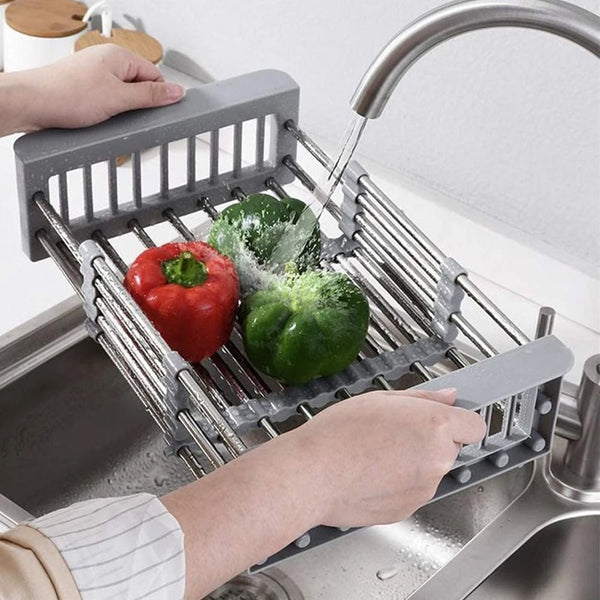 Over The Sink Stainless Steel Dish Drying Rack Kitchen Organiser Racks & Holders