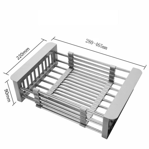 Over The Sink Stainless Steel Dish Drying Rack Kitchen Organiser Racks & Holders