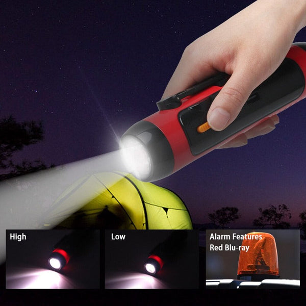 Solar Fm Radio Hand Crank Flashlight Emergency Charger