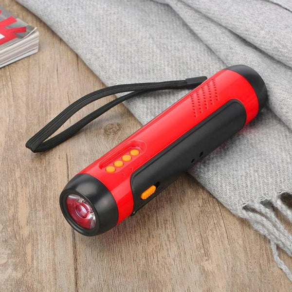 Solar Fm Radio Hand Crank Flashlight Emergency Charger Flashlights